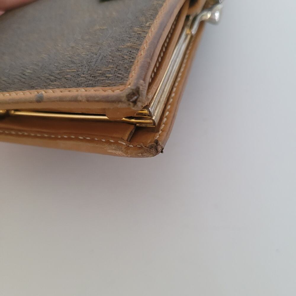 GUCCI Vintage GG Wallet Medium Bifold Brown Coin Bill Purse Kisslock Leather - Picture 11 of 13